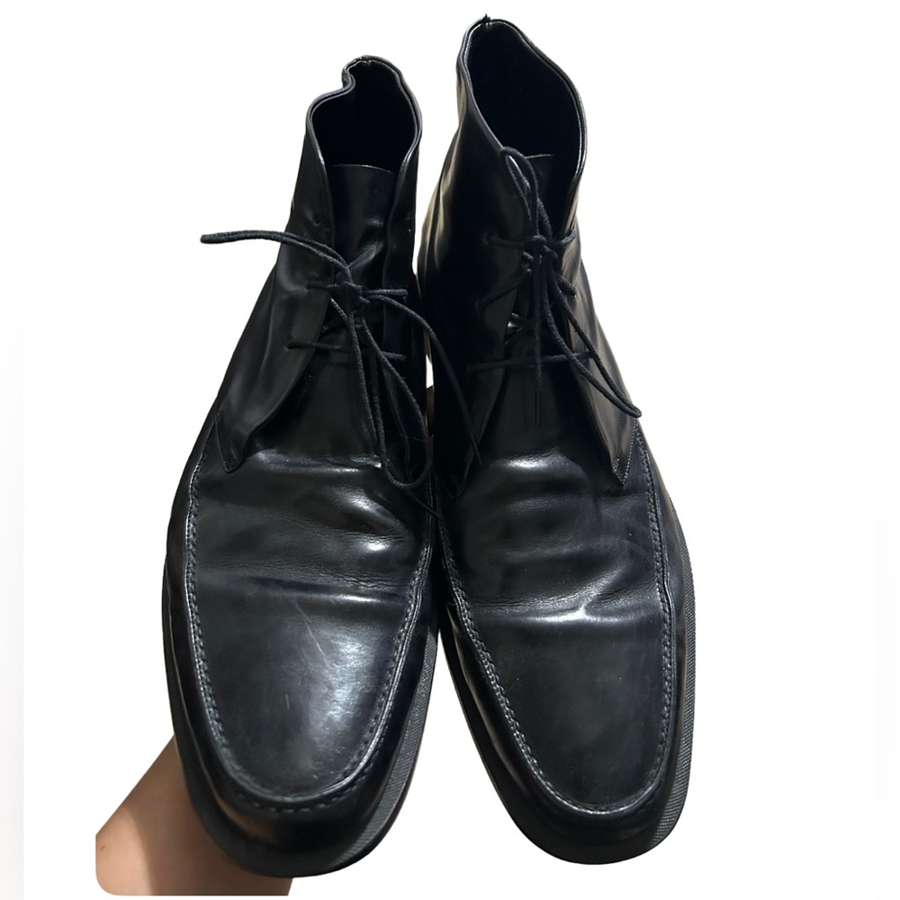 Men’s Gucci Black Leather Boots Sz 11D - Picture 2 of 6